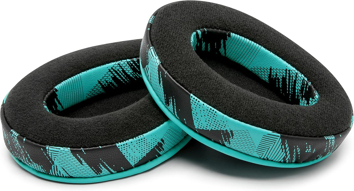 Wicked Cushions Velour Replacement Earpads for ATH M50X - Compatible with ATH M40X / M50XBT / Hyperx Cloud 1 & 2 / Steelseries Arctis 3/5 / 7 / 9X & Pro/Stealth 600 & More (Speedracer Cyan)