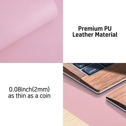 Leather Desk Pad Protector,Mouse Pad,Office Desk Mat, Non-Slip PU Leather Desk Blotter,Laptop Desk Pad,Waterproof Desk Writing Pad for Office and Home (31.5" X 15.7", Fairy Pink)