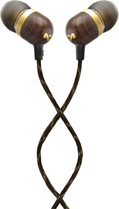 Smile Jamaica Wired: Wired Earphones with Microphone, Noise Isolating Design, and Sustainable Materials, Brass