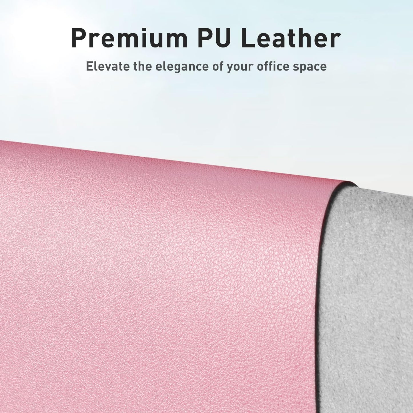 Leather Desk Pad Protector,Mouse Pad,Office Desk Mat, Non-Slip PU Leather Desk Blotter,Laptop Desk Pad,Waterproof Desk Writing Pad for Office and Home (31.5" X 15.7", Fairy Pink)