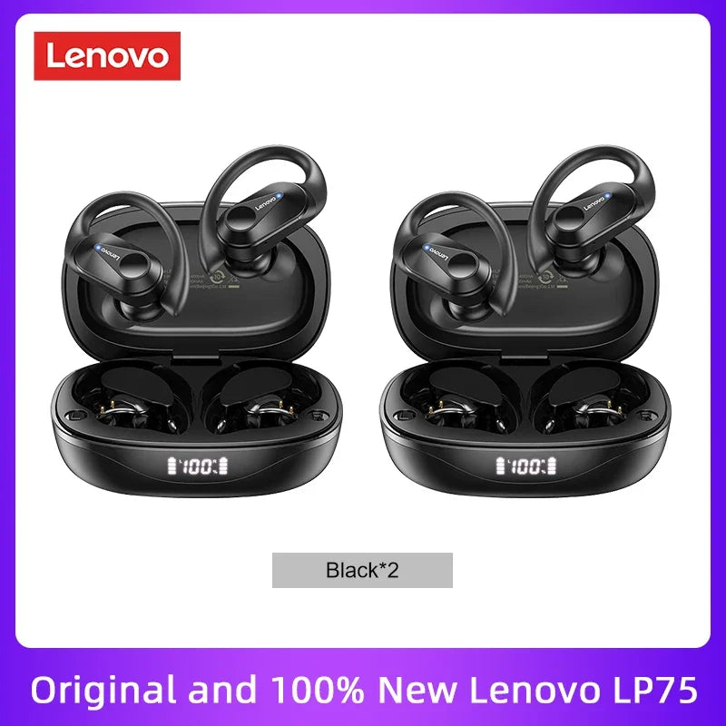 Original  LP75 TWS Bluetooth V5.3 Headphones Wireless LED Digital Display Earphones Noise Reduction Waterproof Headset New