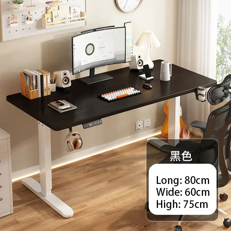 Electric Height Adjustment Computer Desks Solid Wood Computer Table  Adjustable Lift Esports Desk Home Learning Office Table