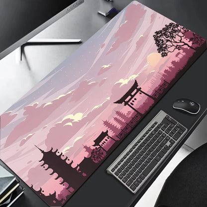 Sakura Scenery Mouse Pad Large Anti-Slip Rubber Gaming MousePad Durable Desk Pad Thick Seam Edge Suitable for Office and Gaming