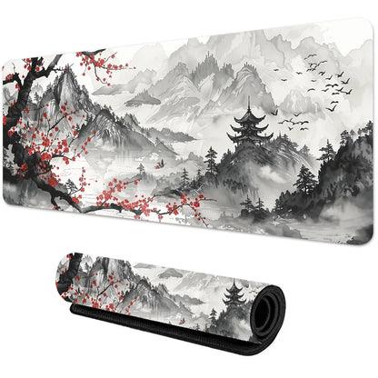 Sakura Scenery Mouse Pad Large Anti-Slip Rubber Gaming MousePad Durable Desk Pad Thick Seam Edge Suitable for Office and Gaming