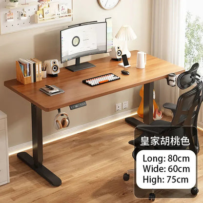 Electric Height Adjustment Computer Desks Solid Wood Computer Table  Adjustable Lift Esports Desk Home Learning Office Table