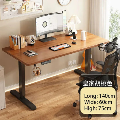 Electric Height Adjustment Computer Desks Solid Wood Computer Table  Adjustable Lift Esports Desk Home Learning Office Table