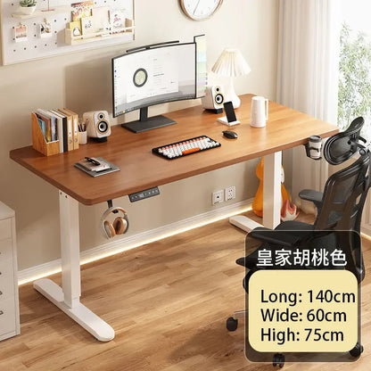 Electric Height Adjustment Computer Desks Solid Wood Computer Table  Adjustable Lift Esports Desk Home Learning Office Table