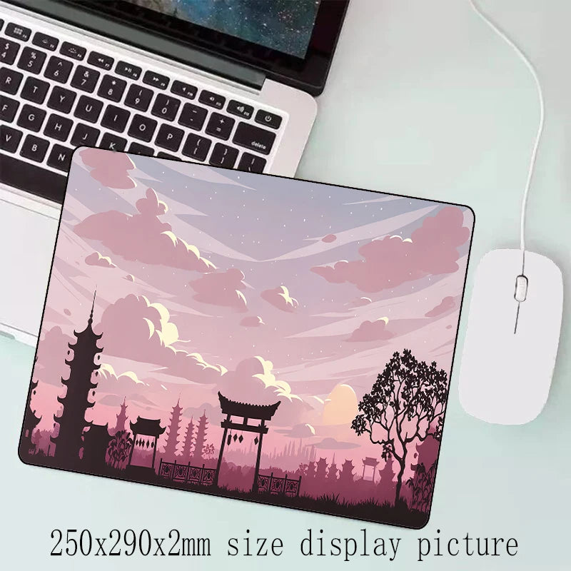 Sakura Scenery Mouse Pad Large Anti-Slip Rubber Gaming MousePad Durable Desk Pad Thick Seam Edge Suitable for Office and Gaming