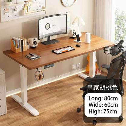 Electric Height Adjustment Computer Desks Solid Wood Computer Table  Adjustable Lift Esports Desk Home Learning Office Table