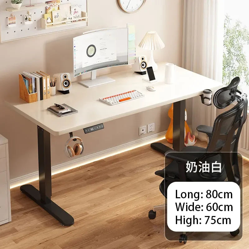 Electric Height Adjustment Computer Desks Solid Wood Computer Table  Adjustable Lift Esports Desk Home Learning Office Table