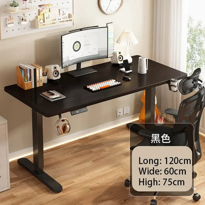 Electric Height Adjustment Computer Desks Solid Wood Computer Table  Adjustable Lift Esports Desk Home Learning Office Table