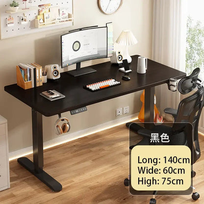 Electric Height Adjustment Computer Desks Solid Wood Computer Table  Adjustable Lift Esports Desk Home Learning Office Table