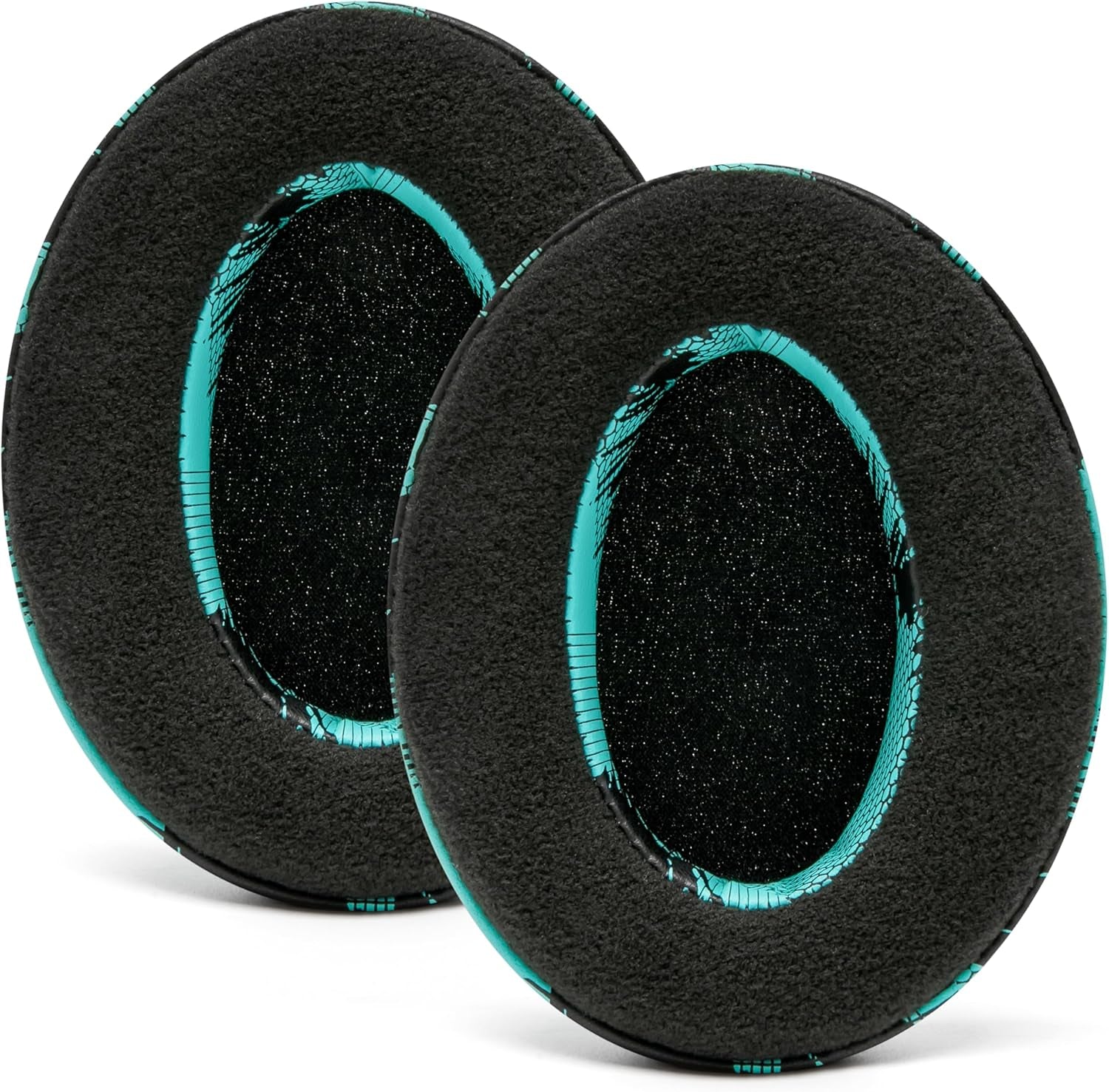 Wicked Cushions Velour Replacement Earpads for ATH M50X - Compatible with ATH M40X / M50XBT / Hyperx Cloud 1 & 2 / Steelseries Arctis 3/5 / 7 / 9X & Pro/Stealth 600 & More (Speedracer Cyan)